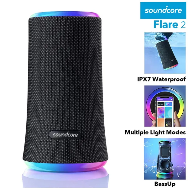 Anker Soundcore Flare 2 Bluetooth Speaker, With Ipx7 Waterproof Protection And 360? Sound